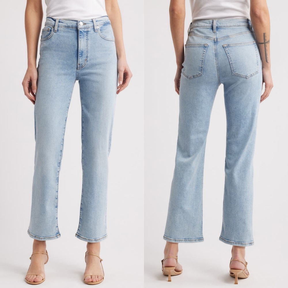 NWT Frame Denim Le Sleek High Rise Straight Tribute 27 Stretch Jeans Ankle Jean